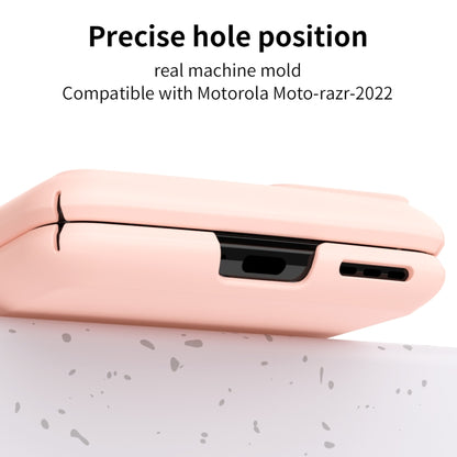 For Motorola Moto Razr 2022 Skin Feel Macaron Three-piece Set Hinge Phone Case(Pink) by buy2fix