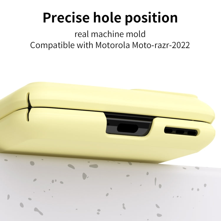 For Motorola Moto Razr 2022 Skin Feel Macaron Three-piece Set Hinge Phone Case(Yellow) by buy2fix