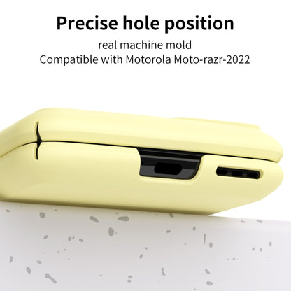 For Motorola Moto Razr 2022 Skin Feel Macaron Three-piece Set Hinge Phone Case(Yellow) by buy2fix