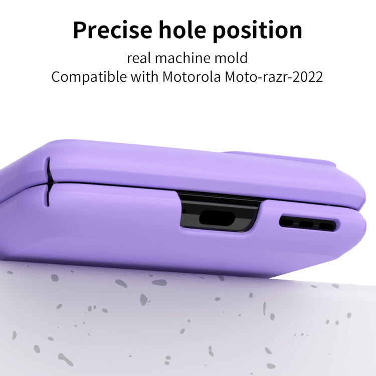 For Motorola Moto Razr 2022 Skin Feel Macaron Three-piece Set Hinge Phone Case(Purple) by buy2fix