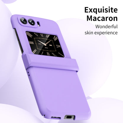 For Motorola Moto Razr 2022 Skin Feel Macaron Three-piece Set Hinge Phone Case(Purple) by buy2fix
