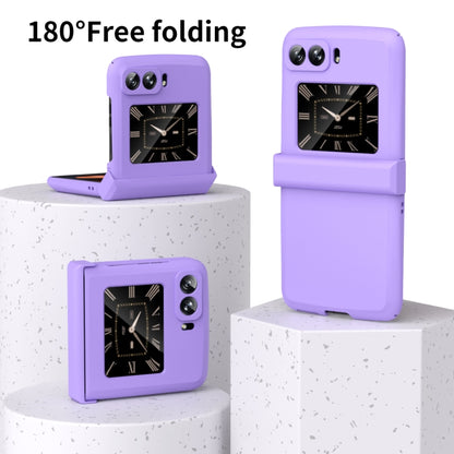 For Motorola Moto Razr 2022 Skin Feel Macaron Three-piece Set Hinge Phone Case(Purple) by buy2fix