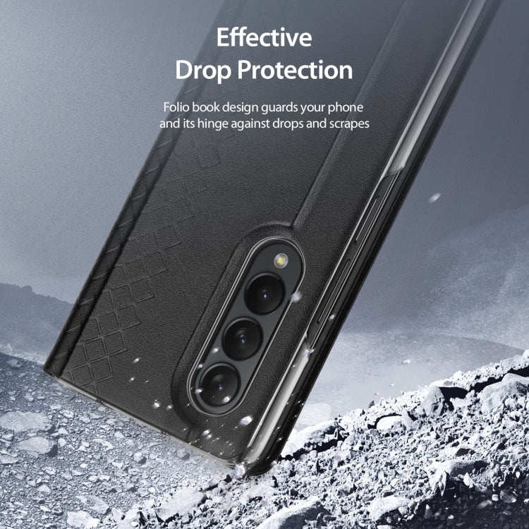 For Samsung Galaxy Z Fold4 DUX DUCIS Bril Series PU + TPU Phone Case(Black) - Galaxy Z Fold4 5G Cases by DUX DUCIS | Online Shopping UK | buy2fix