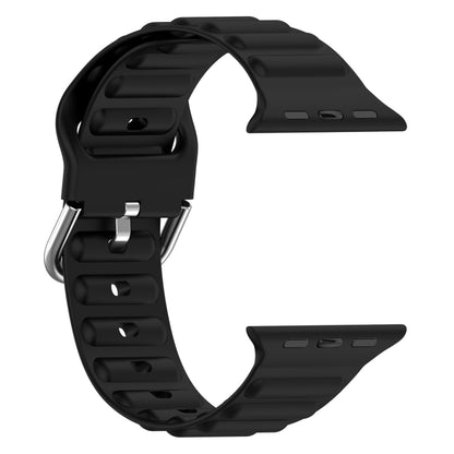 Ocean Ripple Watch Band For Apple Watch Series 8&7 45mm / SE 2&6&SE&5&4 44mm(Black) - Watch Bands by buy2fix | Online Shopping UK | buy2fix