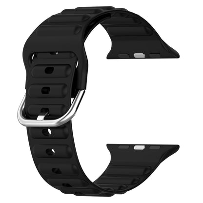 Ocean Ripple Watch Band For Apple Watch Series 8&7 45mm / SE 2&6&SE&5&4 44mm(Black) - Watch Bands by buy2fix | Online Shopping UK | buy2fix