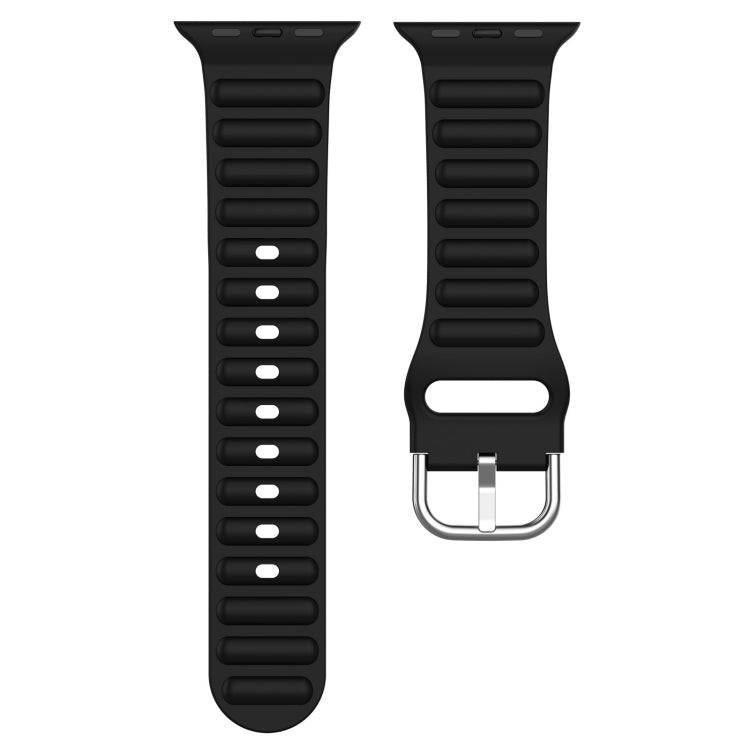 Ocean Ripple Watch Band For Apple Watch Series 8&7 45mm / SE 2&6&SE&5&4 44mm(Black) - Watch Bands by buy2fix | Online Shopping UK | buy2fix