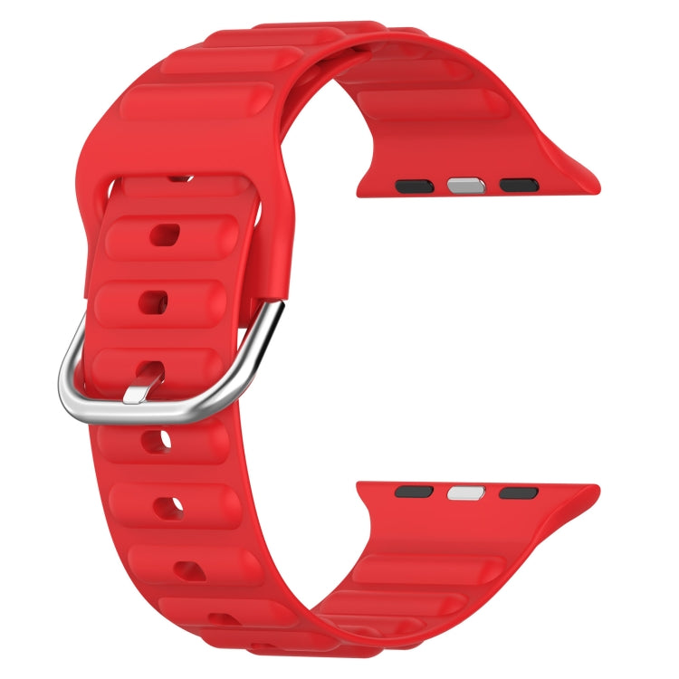 Ocean Ripple Watch Band For Apple Watch Series 8&7 45mm / SE 2&6&SE&5&4 44mm(Red) - Watch Bands by buy2fix | Online Shopping UK | buy2fix