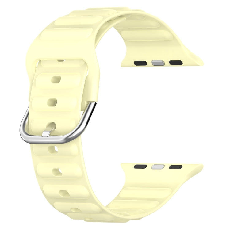 Ocean Ripple Watch Band For Apple Watch Series 8&7 45mm / SE 2&6&SE&5&4 44mm(Cream Yellow) - Watch Bands by buy2fix | Online Shopping UK | buy2fix