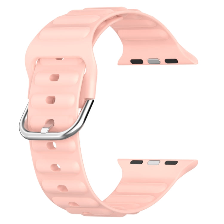 Ocean Ripple Watch Band For Apple Watch Series 8&7 45mm / SE 2&6&SE&5&4 44mm(Light Pink) - Watch Bands by buy2fix | Online Shopping UK | buy2fix