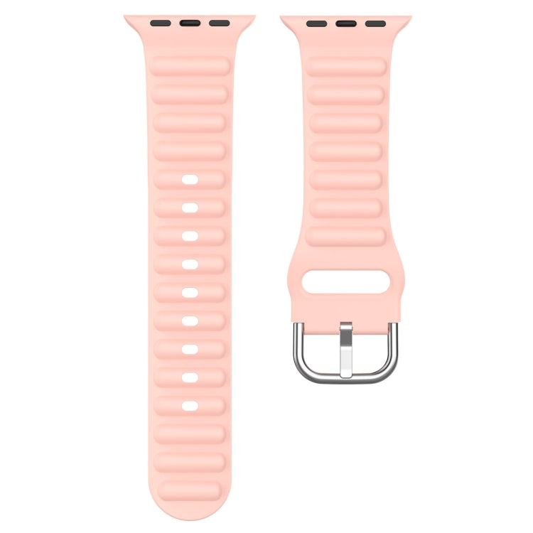 Ocean Ripple Watch Band For Apple Watch Series 8&7 45mm / SE 2&6&SE&5&4 44mm(Light Pink) - Watch Bands by buy2fix | Online Shopping UK | buy2fix