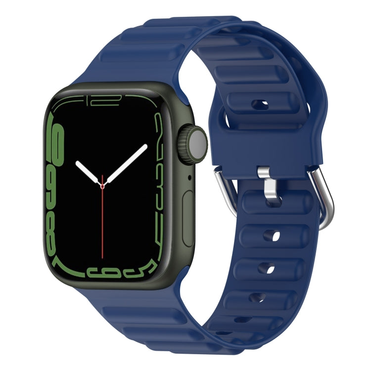 Ocean Ripple Watch Band For Apple Watch Series 8&7 45mm / SE 2&6&SE&5&4 44mm(Dark Blue) - Watch Bands by buy2fix | Online Shopping UK | buy2fix