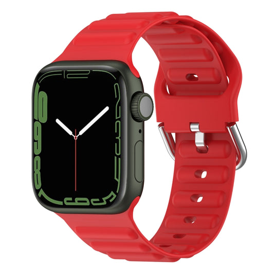 Ocean Ripple Watch Band For Apple Watch Series 8&7 41mm / SE 2&6&SE&5&4 40mm(Red) - Watch Bands by buy2fix | Online Shopping UK | buy2fix