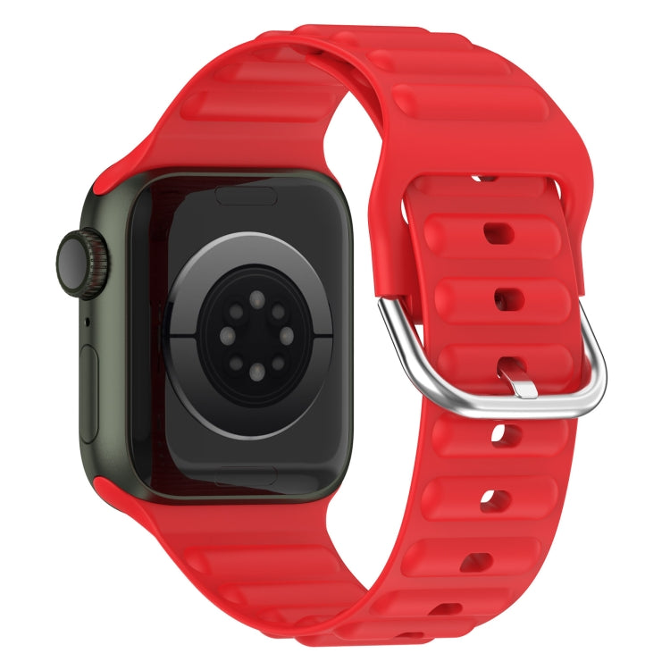 Ocean Ripple Watch Band For Apple Watch Series 8&7 41mm / SE 2&6&SE&5&4 40mm(Red) - Watch Bands by buy2fix | Online Shopping UK | buy2fix