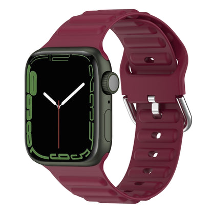 Ocean Ripple Watch Band For Apple Watch Series 8&7 41mm / SE 2&6&SE&5&4 40mm(Wine Red) - Watch Bands by buy2fix | Online Shopping UK | buy2fix