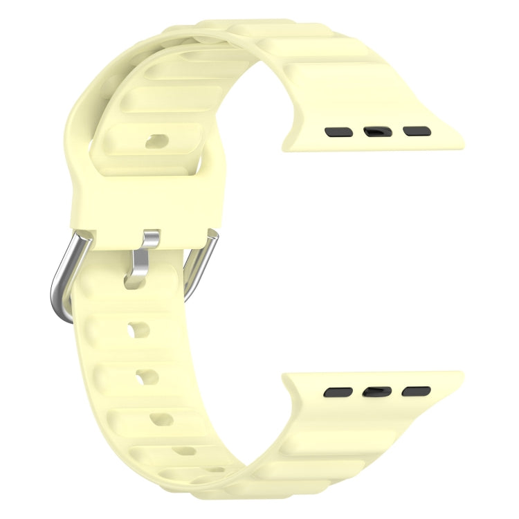 Ocean Ripple Watch Band For Apple Watch Series 8&7 41mm / SE 2&6&SE&5&4 40mm(Cream Yellow) - Watch Bands by buy2fix | Online Shopping UK | buy2fix