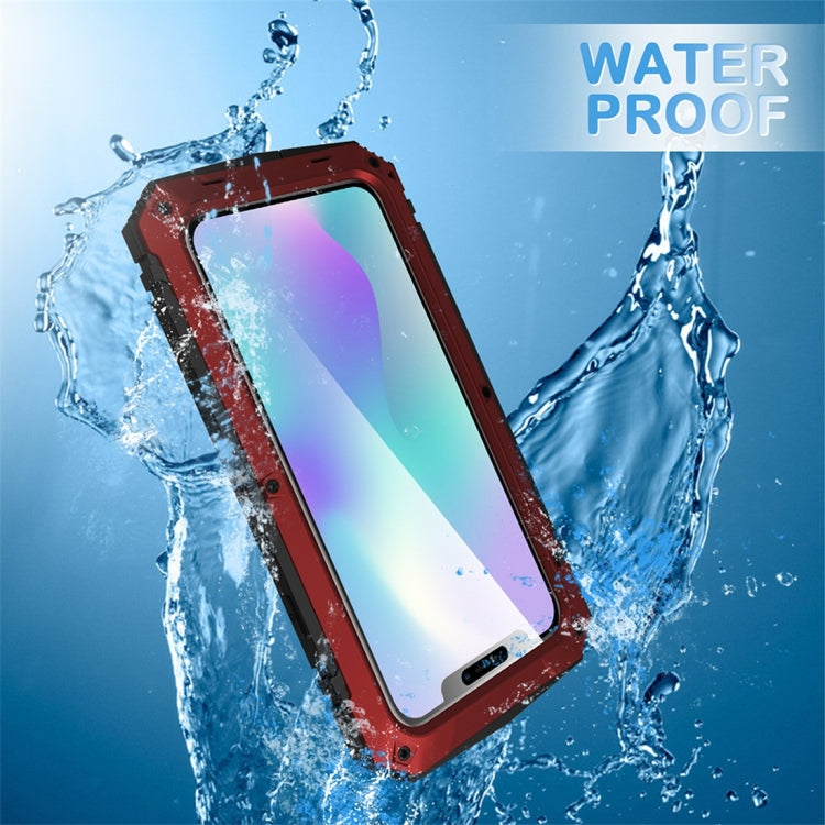 For iPhone 11 Pro Shockproof Waterproof Dust-proof Metal + Silicone Protective Case with Holder(Red) - iPhone 11 Pro Cases by buy2fix | Online Shopping UK | buy2fix