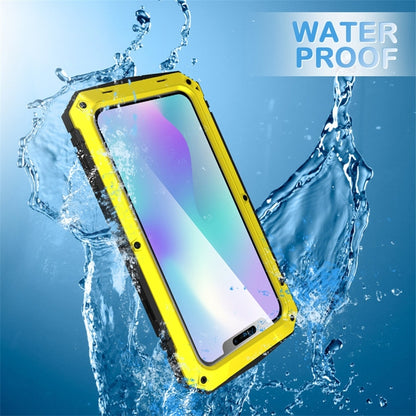 For iPhone 11 Pro Max Shockproof Waterproof Dust-proof Metal + Silicone Protective Case with Holder(Yellow) - iPhone 11 Pro Max Cases by buy2fix | Online Shopping UK | buy2fix