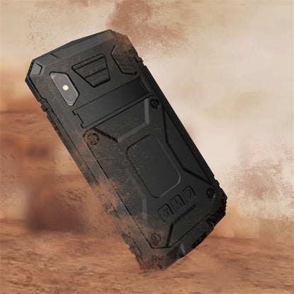 For iPhone XS Max Shockproof Waterproof Dust-proof Metal + Silicone Protective Case with Holder(Black) - More iPhone Cases by buy2fix | Online Shopping UK | buy2fix