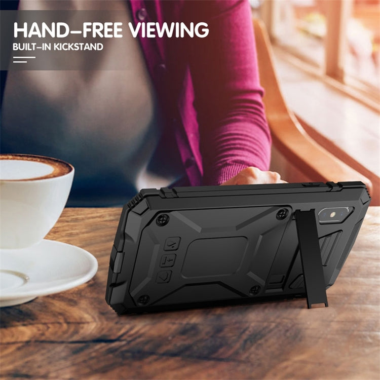 For iPhone XS Max Shockproof Waterproof Dust-proof Metal + Silicone Protective Case with Holder(Black) - More iPhone Cases by buy2fix | Online Shopping UK | buy2fix