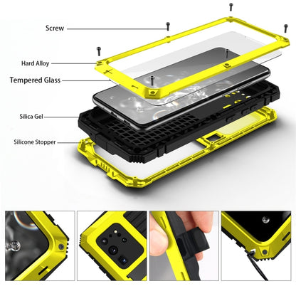 For Galaxy S20 Ultra Shockproof Waterproof Dust-proof Metal + Silicone Protective Case with Holder(Yellow) - Galaxy Phone Cases by buy2fix | Online Shopping UK | buy2fix