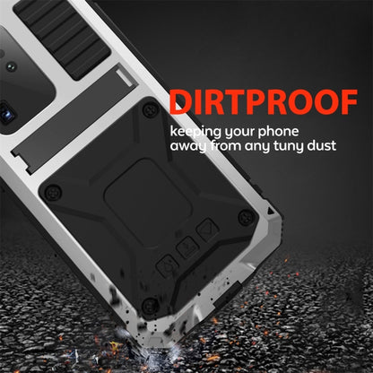For Galaxy S20 Ultra Shockproof Waterproof Dust-proof Metal + Silicone Protective Case with Holder(Silver) - Galaxy Phone Cases by buy2fix | Online Shopping UK | buy2fix