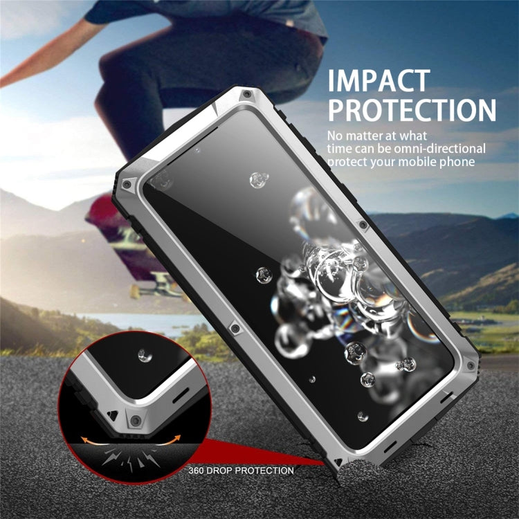 For Galaxy S20 Ultra Shockproof Waterproof Dust-proof Metal + Silicone Protective Case with Holder(Silver) - Galaxy Phone Cases by buy2fix | Online Shopping UK | buy2fix