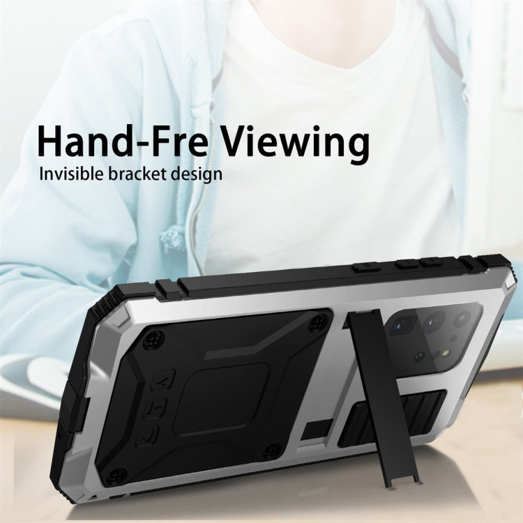 For Galaxy S20 Ultra Shockproof Waterproof Dust-proof Metal + Silicone Protective Case with Holder(Silver) - Galaxy Phone Cases by buy2fix | Online Shopping UK | buy2fix