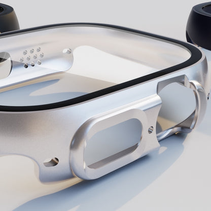 Tempered Glass Film PC Watch Case For Apple Watch Ultra 1 / 2 / 3 49mm(Grey) by buy2fix