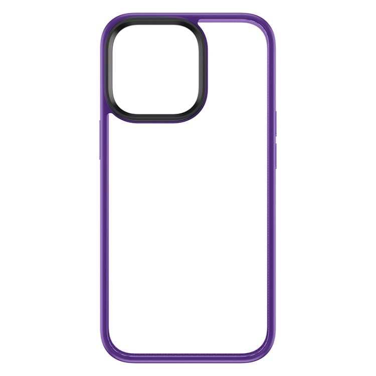 For iPhone 14 Pro ROCK Guard Transparent Phone Case(Purple) - iPhone 14 Pro Cases by ROCK | Online Shopping UK | buy2fix
