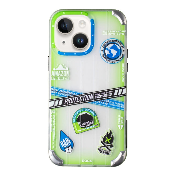 For iPhone 14 Plus ROCK InShare Travel Series PC+TPU Phone Case (Tropical Rainforest) - iPhone 14 Plus Cases by ROCK | Online Shopping UK | buy2fix