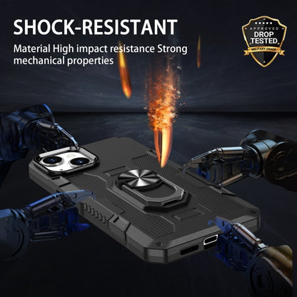 For iPhone 14 Plus Ring Holder Armor Hybrid Phone Case (Black) by buy2fix