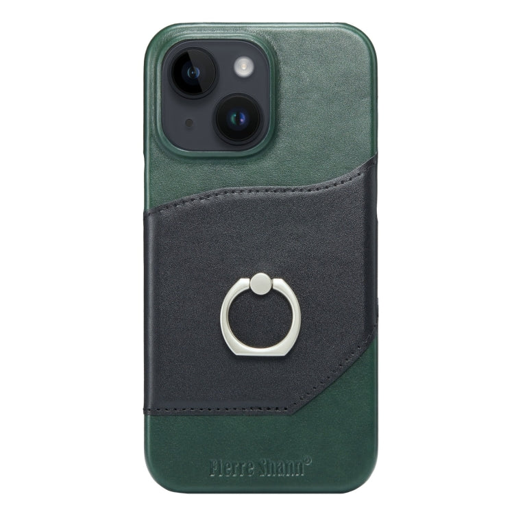 For iPhone 14 Plus Fierre Shann Oil Wax Texture Genuine Leather Back Case (Black) - iPhone 14 Plus Cases by FIERRE SHANN | Online Shopping UK | buy2fix