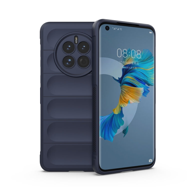 For Huawei Mate 50 Magic Shield TPU + Flannel Phone Case(Dark Blue) - Huawei Cases by buy2fix | Online Shopping UK | buy2fix