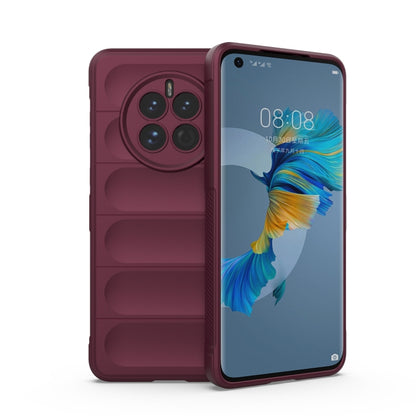 For Huawei Mate 50 Magic Shield TPU + Flannel Phone Case(Wine Red) - Huawei Cases by buy2fix | Online Shopping UK | buy2fix