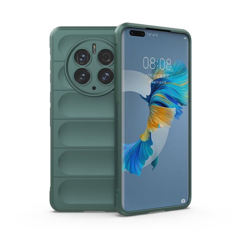 For Huawei Mate 50 Pro Magic Shield TPU + Flannel Phone Case(Dark Green) - Huawei Cases by buy2fix | Online Shopping UK | buy2fix