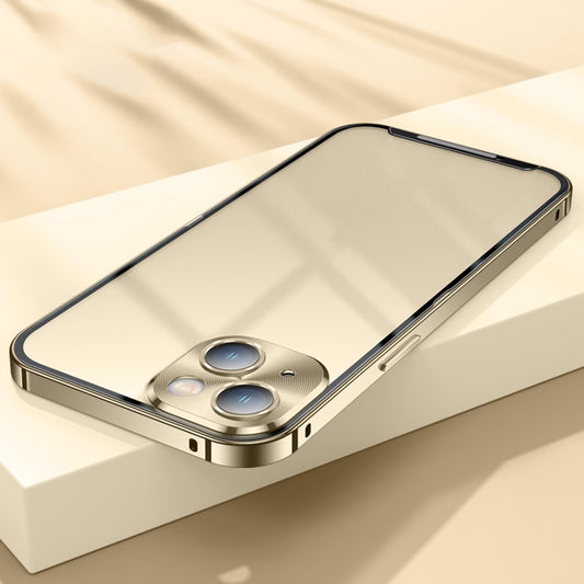 For iPhone 14 Frosted Metal Phone Case (Gold) - iPhone 14 Cases by buy2fix | Online Shopping UK | buy2fix