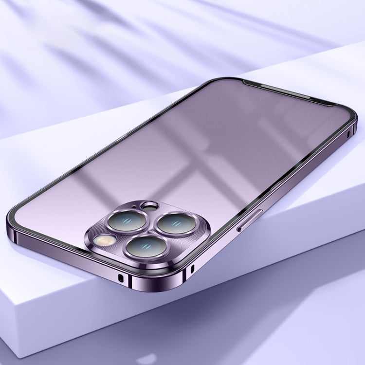 For iPhone 14 Pro Frosted Metal Phone Case(Purple) - iPhone 14 Pro Cases by buy2fix | Online Shopping UK | buy2fix