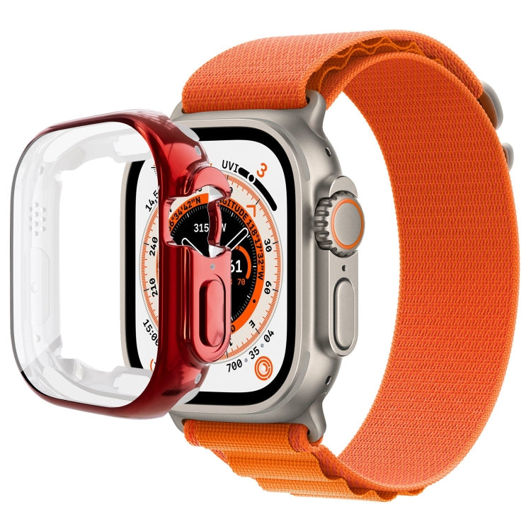 All-inclusive Plating TPU Protective Case For Apple Watch Ultra 49mm(Red) by buy2fix