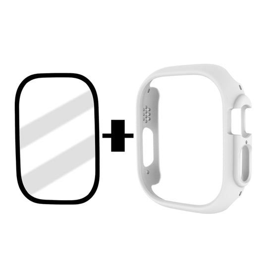 Tempered Glass Film Frosted PC Watch Case For Apple Watch Ultra 3 / 2 / 1 49mm(White) by buy2fix