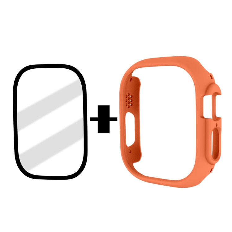 Tempered Glass Film Frosted PC Watch Case For Apple Watch Ultra 49mm / Apple Watch Ultra 2 49mm(Orange) - Watch Cases by buy2fix | Online Shopping UK | buy2fix