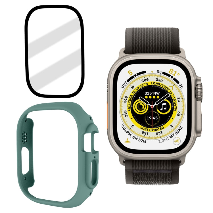 Tempered Glass Film Frosted PC Watch Case For Apple Watch Ultra 3 / 2 / 1 49mm(Official Green) by buy2fix