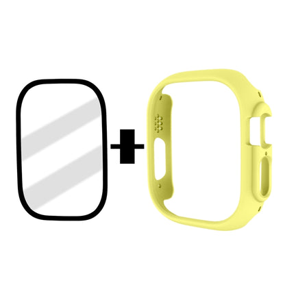 Tempered Glass Film Frosted PC Watch Case For Apple Watch Ultra 3 / 2 / 1 49mm(Yellow) by buy2fix