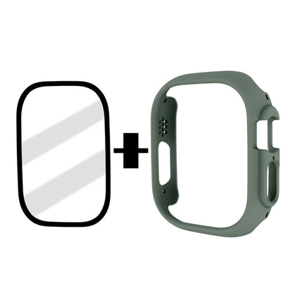 Tempered Glass Film Frosted PC Watch Case For Apple Watch Ultra 3 / 2 / 1 49mm(Khaki) by buy2fix