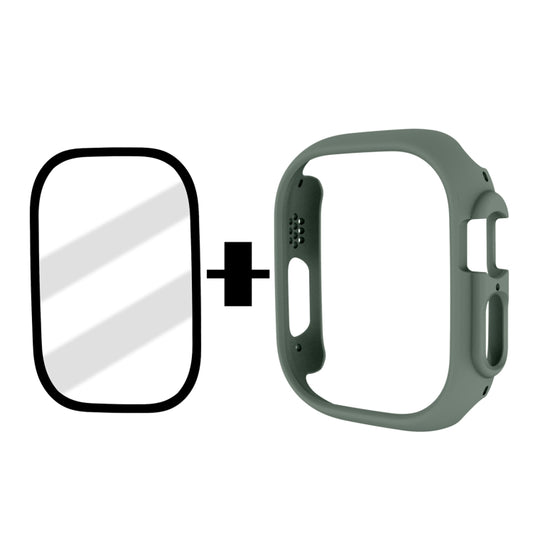 Tempered Glass Film Frosted PC Watch Case For Apple Watch Ultra 3 / 2 / 1 49mm(Khaki) by buy2fix