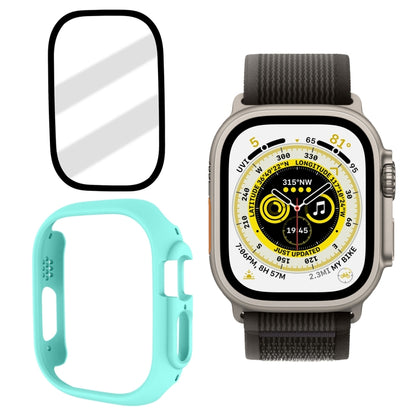 Tempered Glass Film Frosted PC Watch Case For Apple Watch Ultra 3 / 2 / 1 49mm(Light Blue) by buy2fix