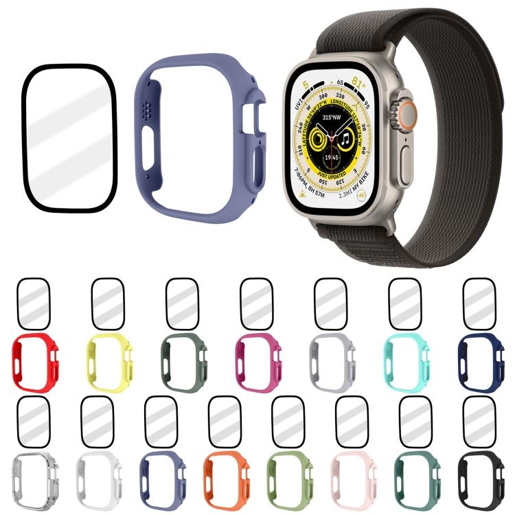 Tempered Glass Film Frosted PC Watch Case For Apple Watch Ultra 3 / 2 / 1 49mm(Black) by buy2fix