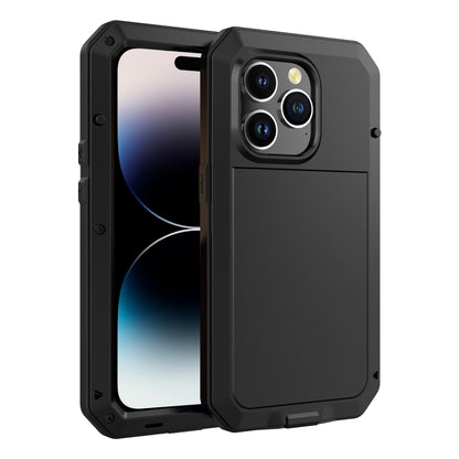 For iPhone 14 Pro Max Shockproof Waterproof Silicone + Zinc Alloy Case (Black) - iPhone 14 Pro Max Cases by buy2fix | Online Shopping UK | buy2fix