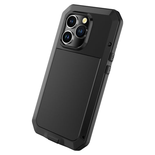 For iPhone 14 Pro Max Shockproof Waterproof Silicone + Zinc Alloy Case (Black) - iPhone 14 Pro Max Cases by buy2fix | Online Shopping UK | buy2fix