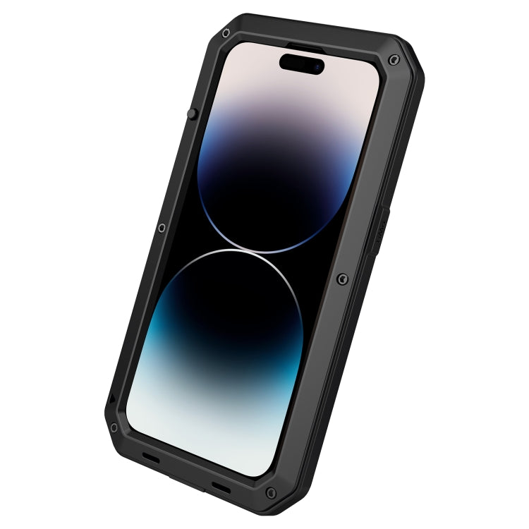 For iPhone 14 Pro Max Shockproof Waterproof Silicone + Zinc Alloy Case (Black) - iPhone 14 Pro Max Cases by buy2fix | Online Shopping UK | buy2fix