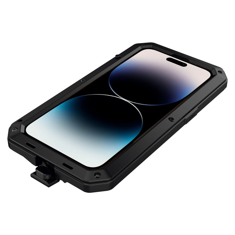 For iPhone 14 Pro Max Shockproof Waterproof Silicone + Zinc Alloy Case (Black) - iPhone 14 Pro Max Cases by buy2fix | Online Shopping UK | buy2fix